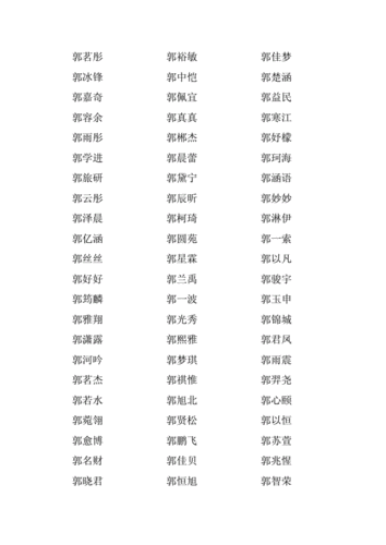 起名字大全男孩郭姓(起名字大全男孩郭姓属兔取名)