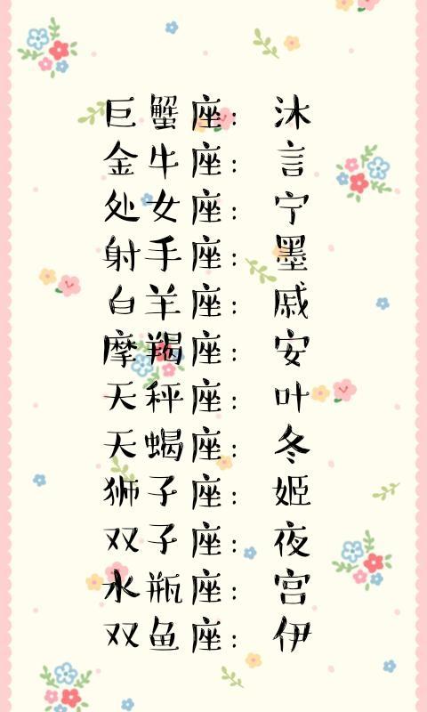 名字霸气的星座（名字霸气的星座女生）