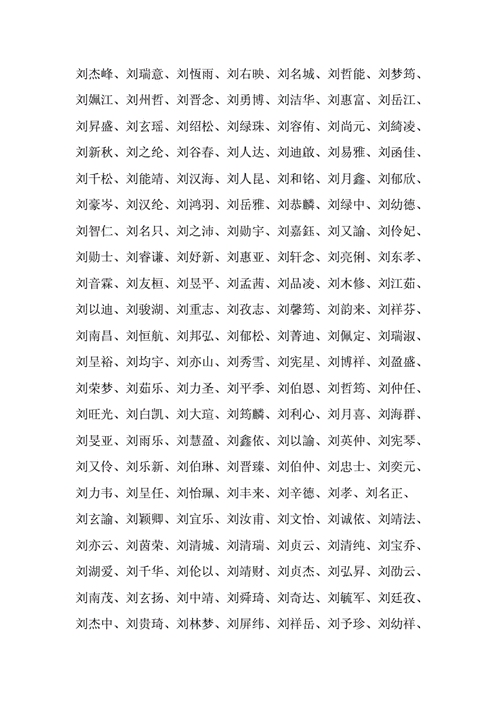 刘姓男宝名字大全（刘姓男宝宝取名字大全）