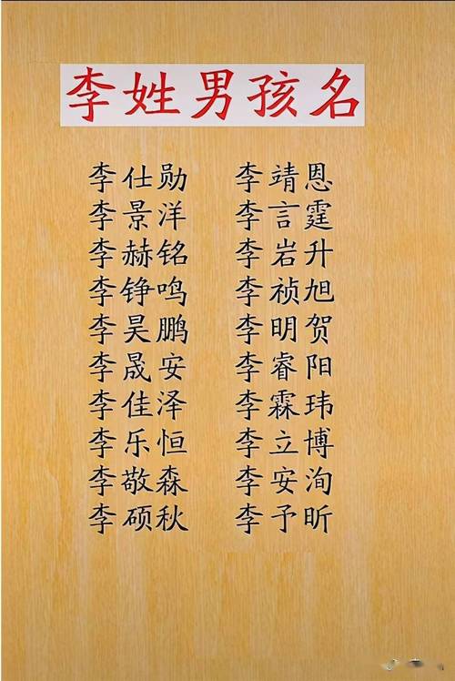 起名缺火男孩名字大全李(缺火的李姓男孩名字)