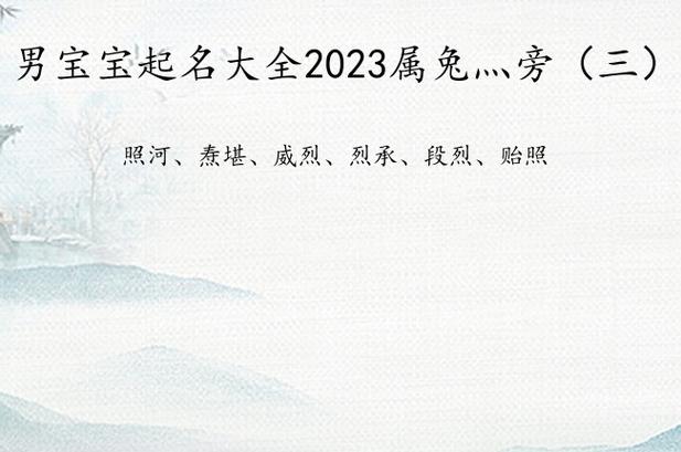 儿子取名字大全（儿子取名字大全2023年属兔）