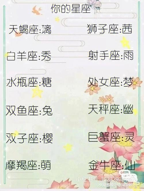 星座网名怎么取（星座专属网名女孩）