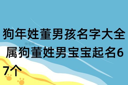 狗宝宝起名字姓董好吗(狗宝宝起名字姓董好吗男孩)