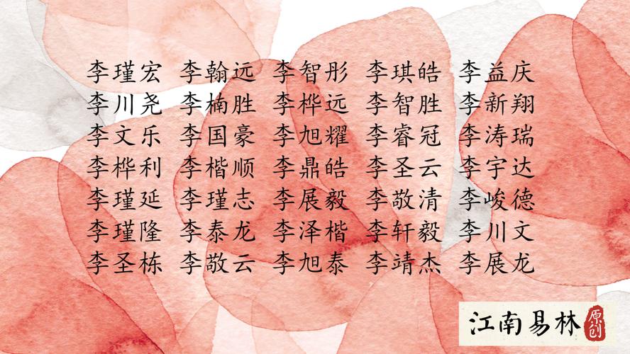 起名字大全2018李姓(起名字大全2018李姓男孩)