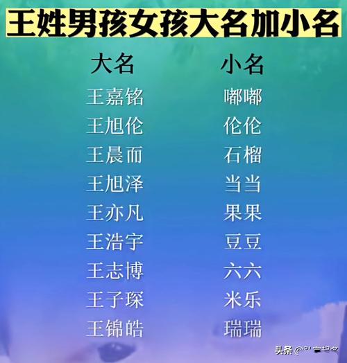 王氏起名字大全2022(王氏起名字大全2022年男孩)