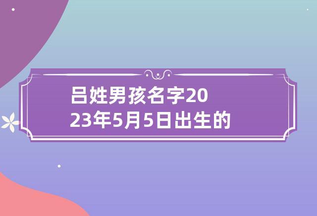 2023年新生儿男孩名字（2023年新生儿男孩名字有哪些）