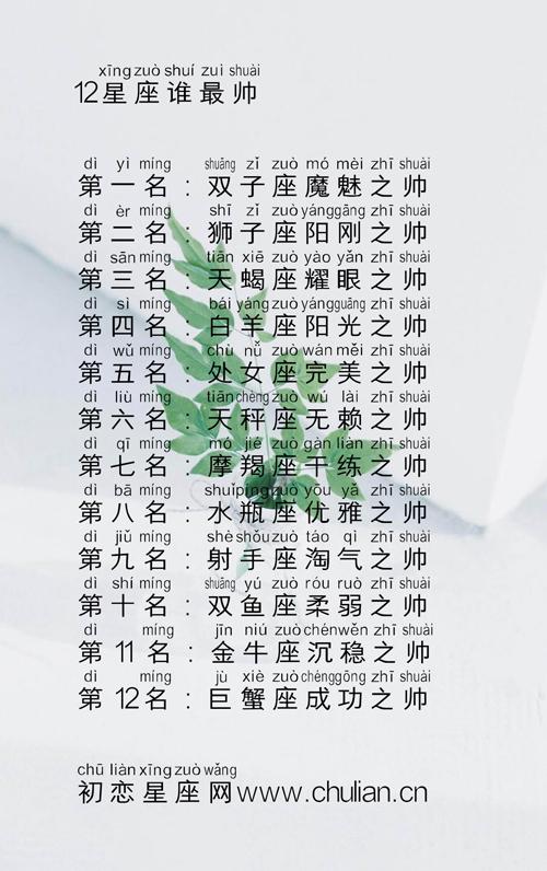 十二星座怎么起名字(十二星座怎么起名字男生)